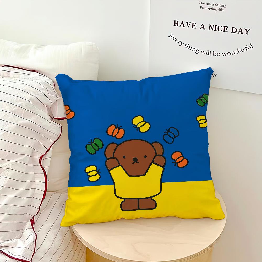 Cartoon Bunny Rabbit kawaii funny MMiffy soft pillowcase for Sofa Home Living Room bedside Decor pillow cover Gift Party hogar