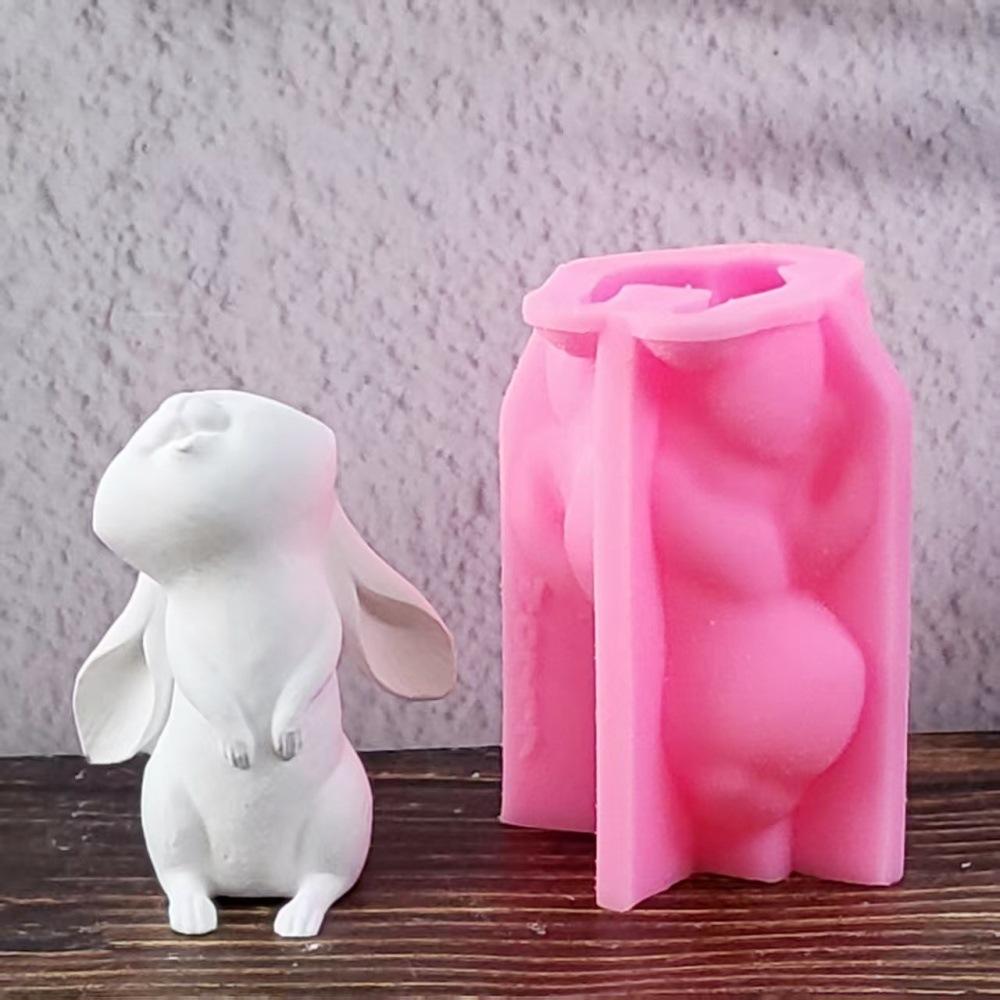 Милая свеча в виде кролика, силиконовая форма, пасхальный кролик, форма для ароматерапии из смолы, сделай сам, ручная работа, изготовление свечей и мыла, домашний крафт, украшение, подарки
