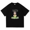 Anime Character Holding Food Print T-shirt