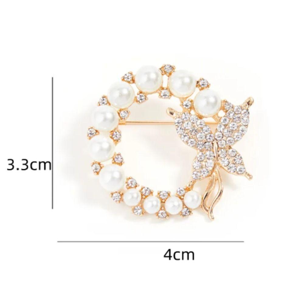 Trend Circle Butterfly Brooch Элегантные круглые броши со стразами Свадебный подарок