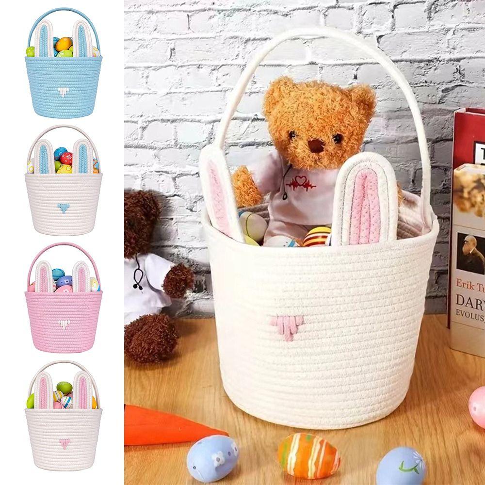 Empty Easter Baskets for Kids Woven Storage Basket with Handle Durable Easter Gifts