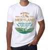 Men’s Vintage Tee Shirt Graphic T Shirt Mountain Explorer MERYLAND White