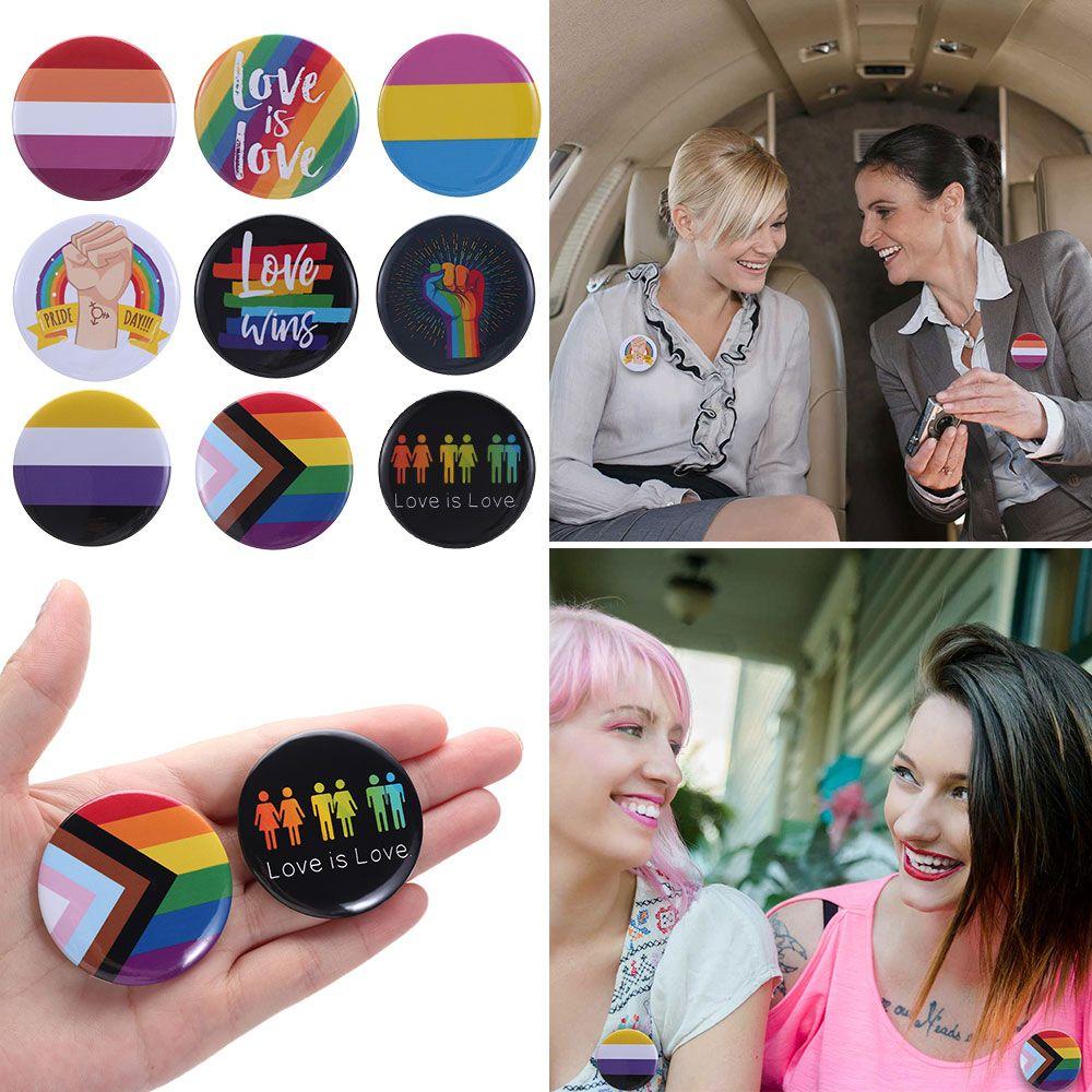 Lapel Tinplate Pins Jewelry Accessories LGBT Brooches Rainbow Brooch Gay Badge Collar Pin