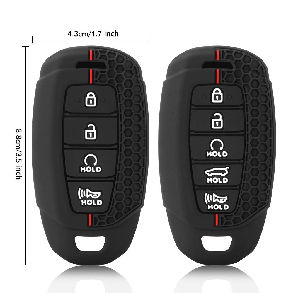 Silicone Car Key Case Cover Keychain for Hyundai I30 Ix35 KONA Encino Solaris Azera Grandeur Ig Accent Santa Fe Palisade