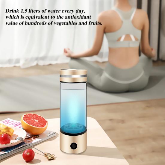 Генератор водородной бутылки с водой 300 мл, перезаряжаемая гидро-чашка для воды, портативная машина для электролиза для домашнего офиса и путешествий