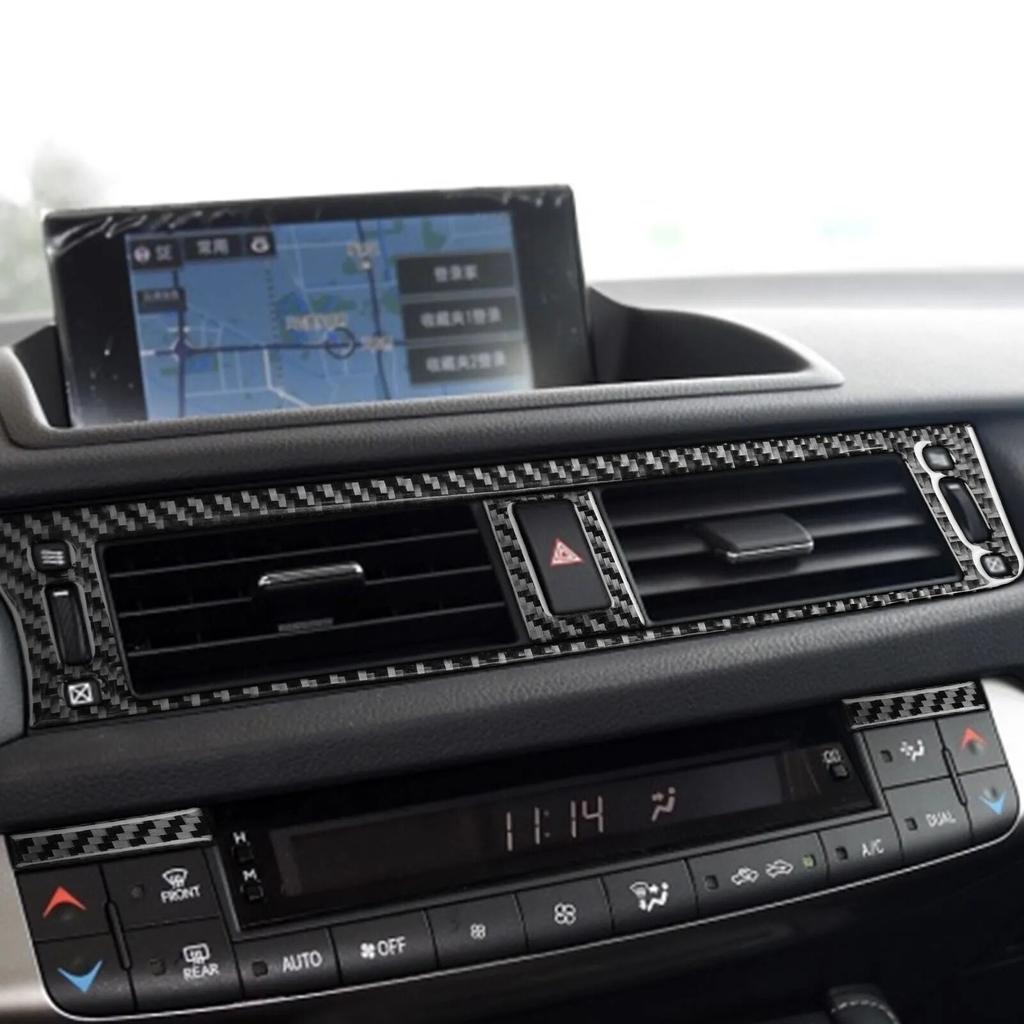 Для Lexus CT 2011-2017 автомобиля, центральная консоль, вентиляционное отверстие, декоративная накладка, наклейка, автомобильные аксессуары для интерьера, углеродное волокно