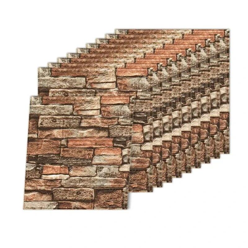 3D Трехмерные настенные наклейки Самоклеящиеся обои Декоративные наклейки против столкновений 10 шт.