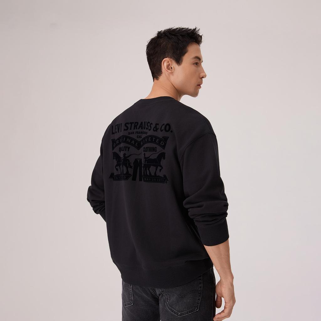 Levis Год Лошади Ограниченная Серия Свободный Крой Классический Дизайн Легкий Винтажный Свитшот с Круглым Вырезом Унисекс свитшот 006P5-0001