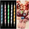 5pcs Professional Crystal Dual-ended Nail Tools Nail Brush Dotting Painting Drawing Pen Gel Polish Brushes Tools