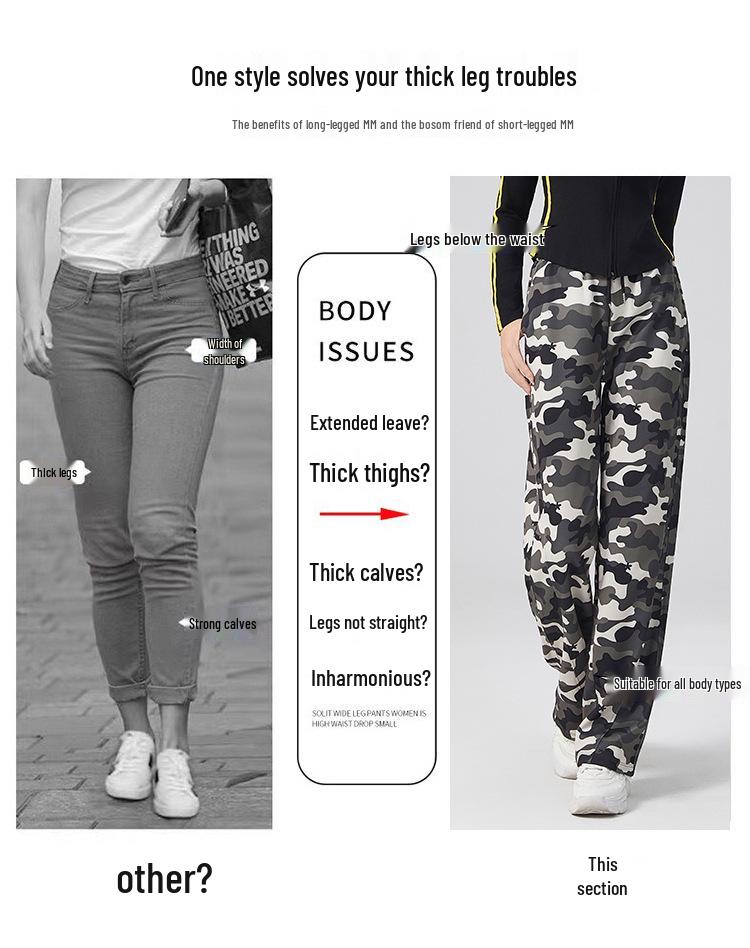 Женские осенние камуфляжные свободные спортивные брюки карго с высокой посадкой
