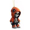 Halloween Car Ornament Cool Skeleton Acrylic Car Rearview Mirror Charm 2D Flat Skull Hanging Pendant for Car Interior Backpack Accessory