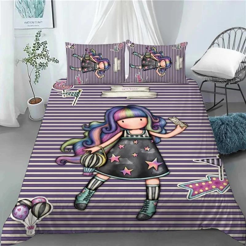 Santoro Gorjuss Комплект пододеяльника Full Queen King Size 3D-печать Аниме-девочка Постельное белье Красивый дизайн