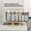 Pull Out Kitchen Storage Basket with Rails Carbon Steel Rustproof Pantry Organizer Cabinet Organizer Rack for Under Sink Estante