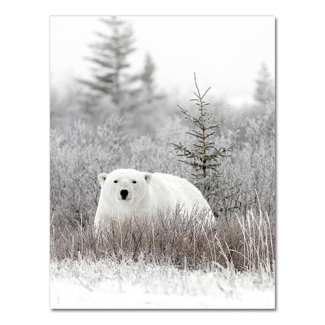 Скандинавский постер и принт, зимний природный пейзаж, холст, картина, пиво, олень, животное, настенная картина, скандинавский стиль, домашний декор, без рамки