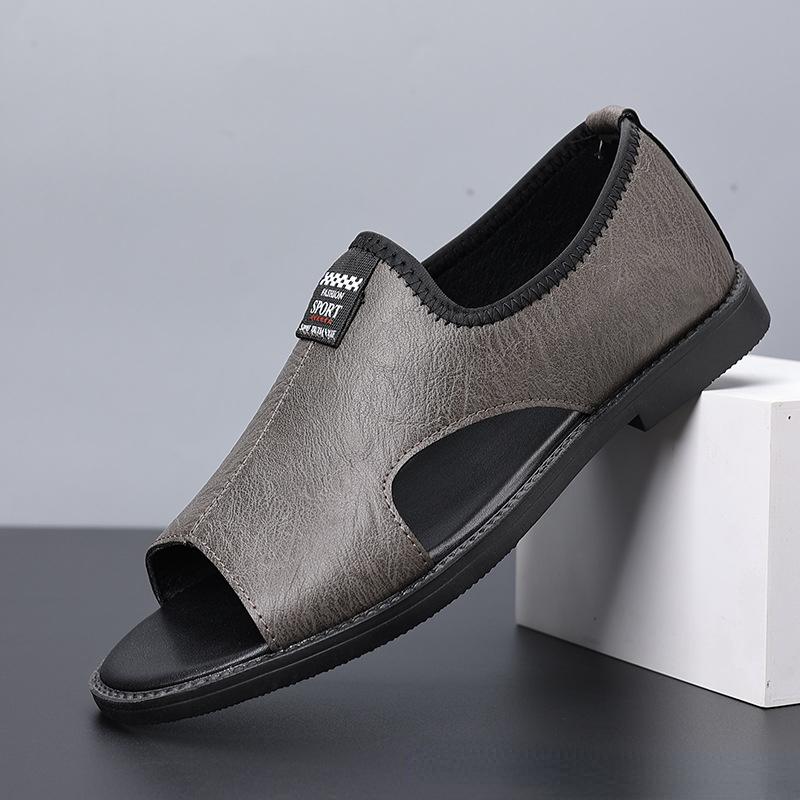 Brand Man Sandals Designer Fashion Leather Casual for Men Summer Comfortable Beach Slippers Outdoor Non-slip Men Sandalias 2024