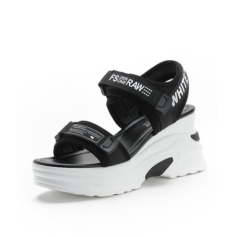 Модные Роскошные Женские Босоножки на Платформе Новые Летние Универсальные на Танкетке с Подъемом Женская Обувь Роскошные Сандалии Пляжная Обувь Chaussure Femme