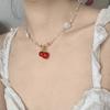 Французское ретро жемчужное ожерелье летняя вишня кулон стиль индивидуальность простой темперамент цепочка на ключицы любовь новое