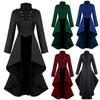 Women Gothic Steampunk Button Lace Corset Halloween Costume Coat Tailcoat Jacket