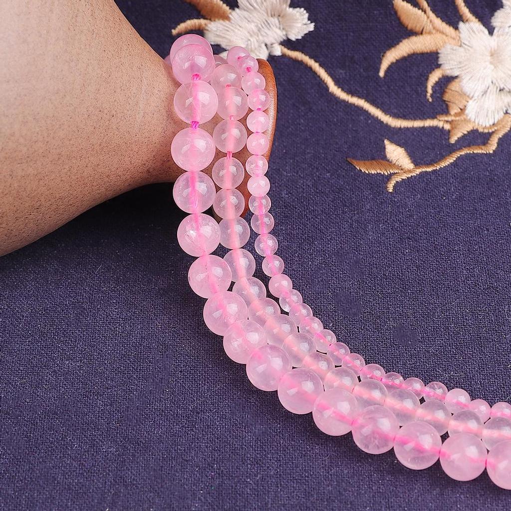 Розовые кварцевые кристаллы, свободные бусины, камень, 15 дюймов, нить 4, 6, 8, 10, 12 мм, размер на выбор для изготовления ювелирных изделий