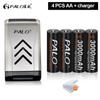 PALO AA NI HM Rechargeable Battery 3000mAh 1.2V AA 2A HR6 Battery Low Self-discharge Batteries With AAA/AA Battery Holder