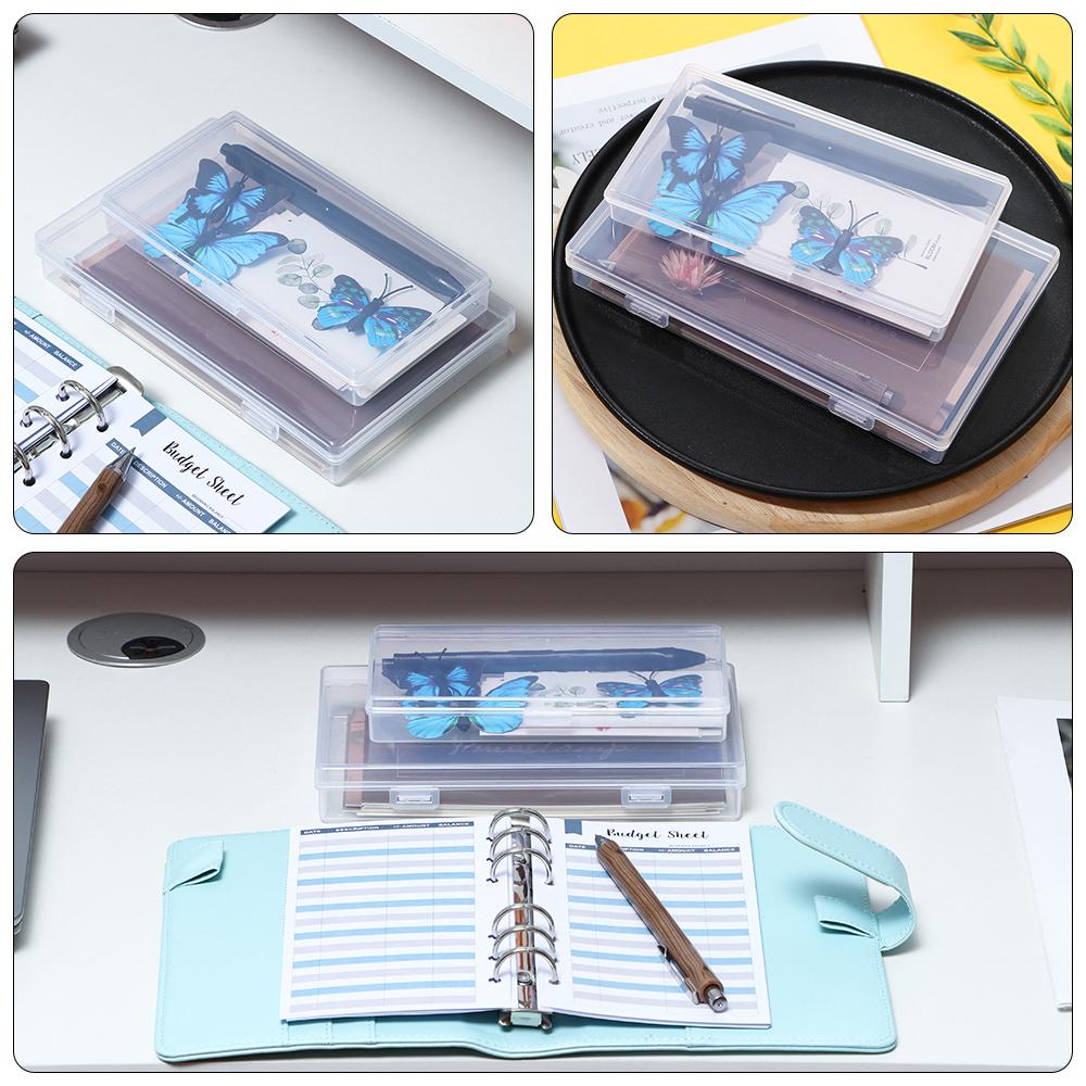 Large & Medium Desk Storage Box School Supplies Storage Box Pencil Box Desktop Organizer Plastic