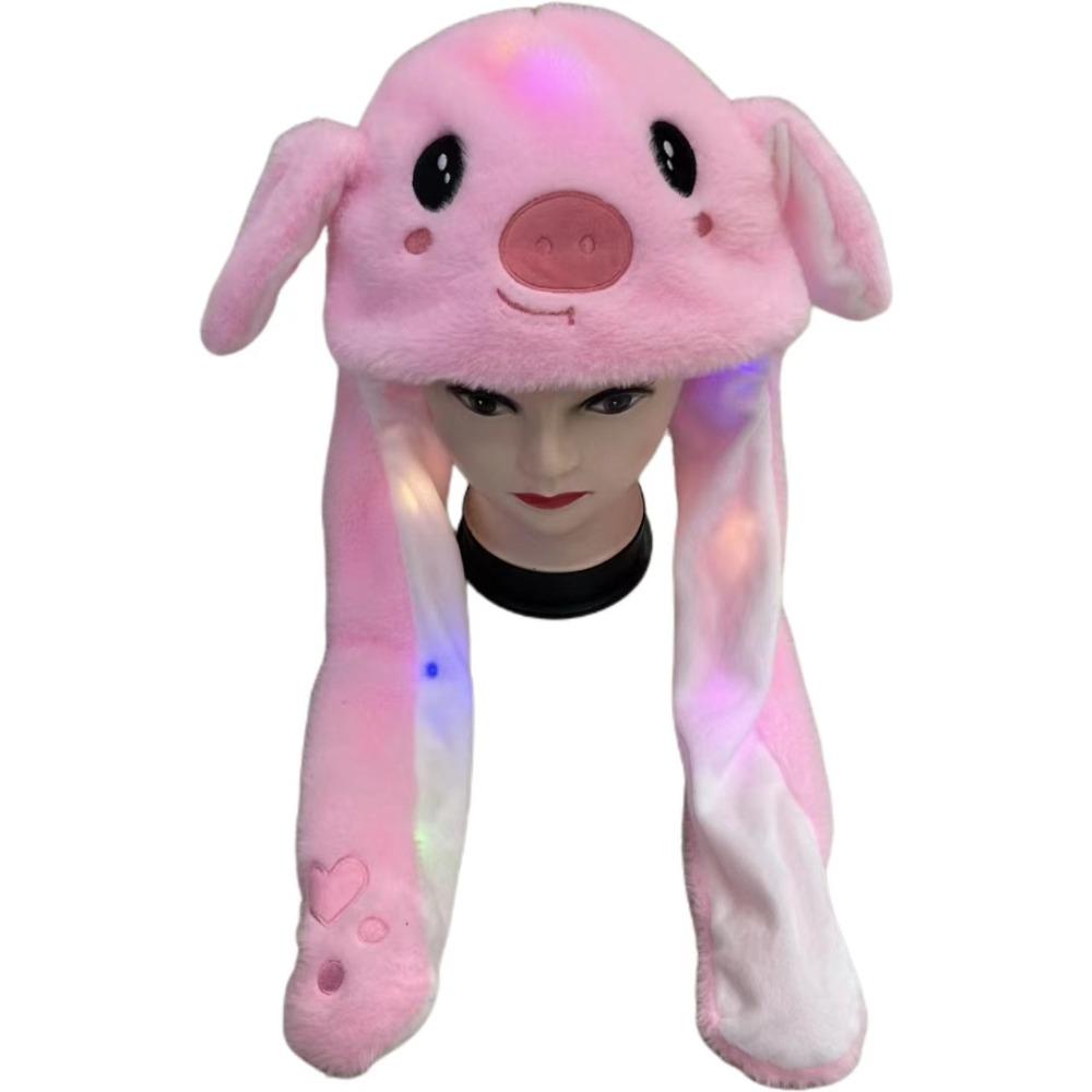 Светящаяся шапка с подвижными ушами в виде капибары, плюшевая шапка в виде панды, игрушки, прыгающая шапка в виде капибары, подарки на день рождения