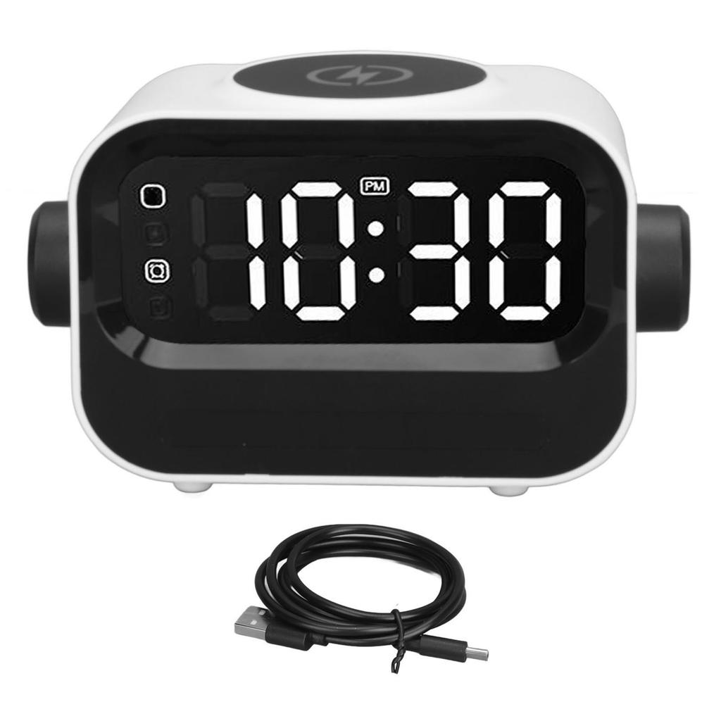 Wireless Speaker Charger with Alarm Clock 3.5mm and USB Port Bluetooth Speaker 15W Wireless Charger