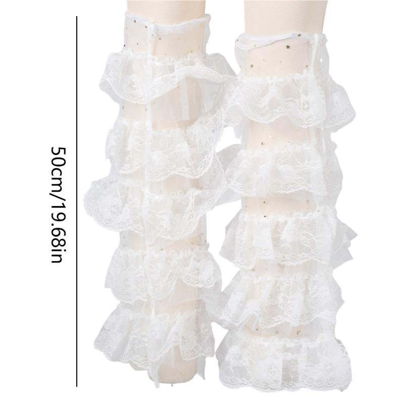 Women's Leg Warmer Sweet Ruffle Lace Leg Sleeves Summer Thin Leg Sleeves Gift