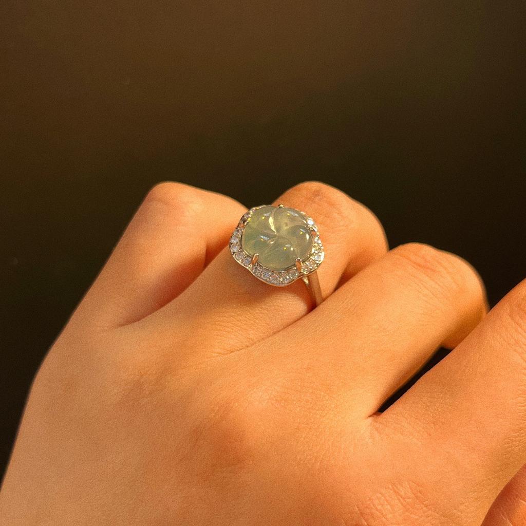 Natural Jadeite Ring, Real Shot.