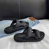 2025 Summer New Korean Version of Thick-soled One-word Slippers Women's Wear Casual and Comfortable Versatile Soft-soled Beach Sandals