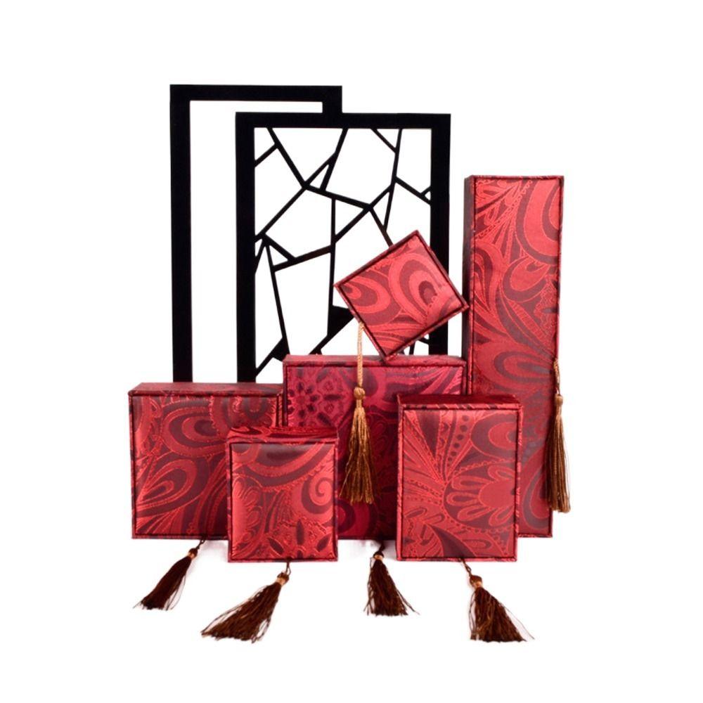 Linen Jewelry Packaging Box Chinese Style Jewelry Display Box Bracelet Storage Box Necklace