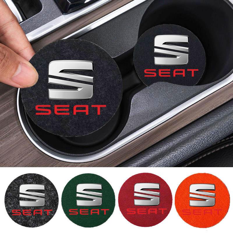 hdzsn4 Car Felt Coaster Thermal Insulation Pad Water Cup Pad For Seat Leon Ibiza Alhambra Exeo Altea Arona Mii IBL Car Accessories