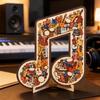 Musical Note Shape Wooden Jigsaw Puzzle Instrument Print Musical Note Puzzle  Table Decor