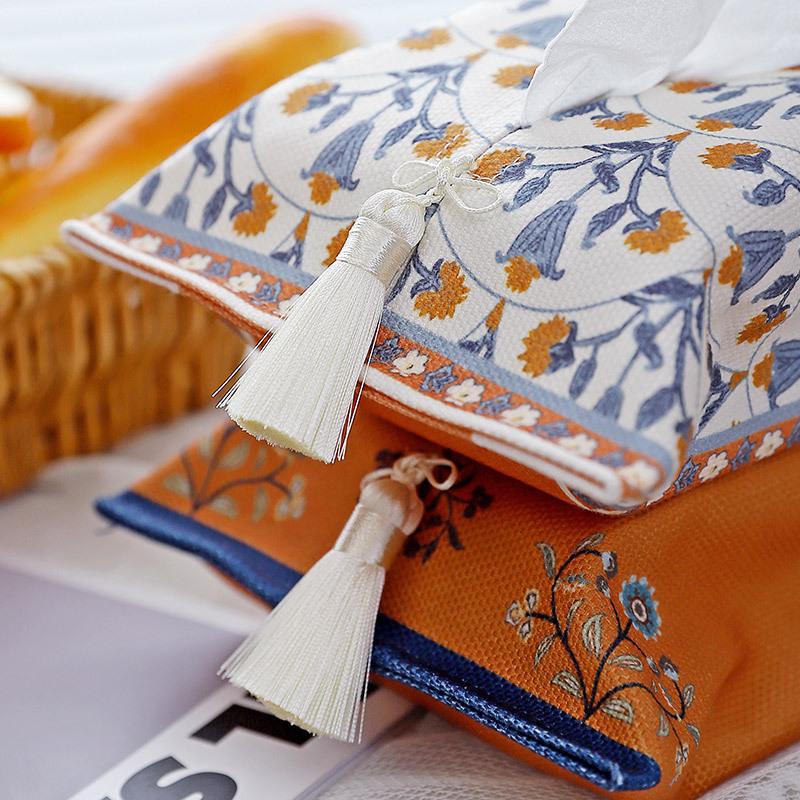 Чехол для коробки с салфетками в стиле ретро, кисточка, восточный стиль, гостиная, спальня, автомобиль, креативный держатель с принтом, идея для подарка 18x24 см