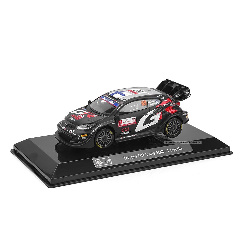 Bburago 1:43 Toyota GR Yaris Rally1 Hybrid Rovanpera #69 Ogier #17 Alloy Luxury Vehicle Diecast Pull Back Cars Model Toy