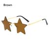 Funny for Women & Men Pentagram Eyewear Rimless Sunglasses Star Shape Sun Glasses Party Glasses