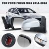 8-секционное зеркало заднего вида в сборе для Ford Focus MK3 2011 2012-2018 (европейская версия), серебристое, с подогревом, автомобильные аксессуары.