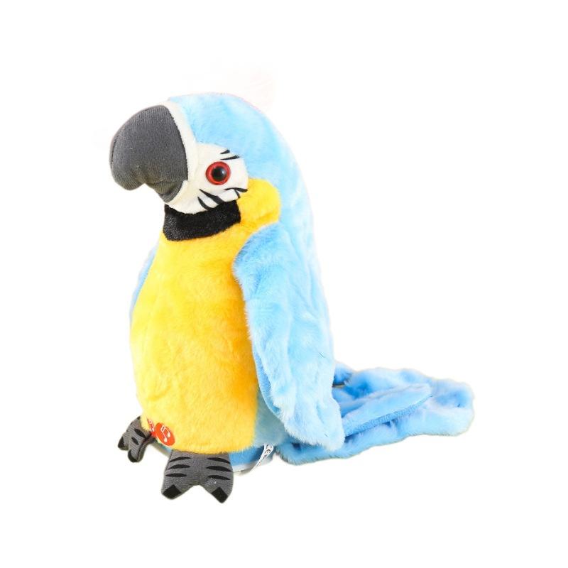 Electric Plush Parrot Toy, Talking & Recording Repeats Words, Wiggles Body & Flaps Wings, Interactive Pet Toy Gift for Kids