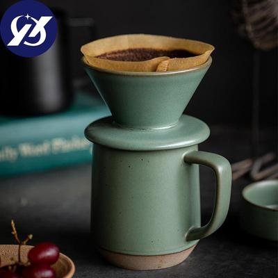Чашка с фильтром для кофе, мытая вручную, керамическая чашка капельного типа, коническая кружка для кофе с молоком и одним отверстием, посуда для напитков