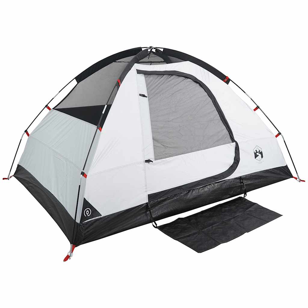 Dome Camping Tent for 2 Persons White & Dark Waterproof