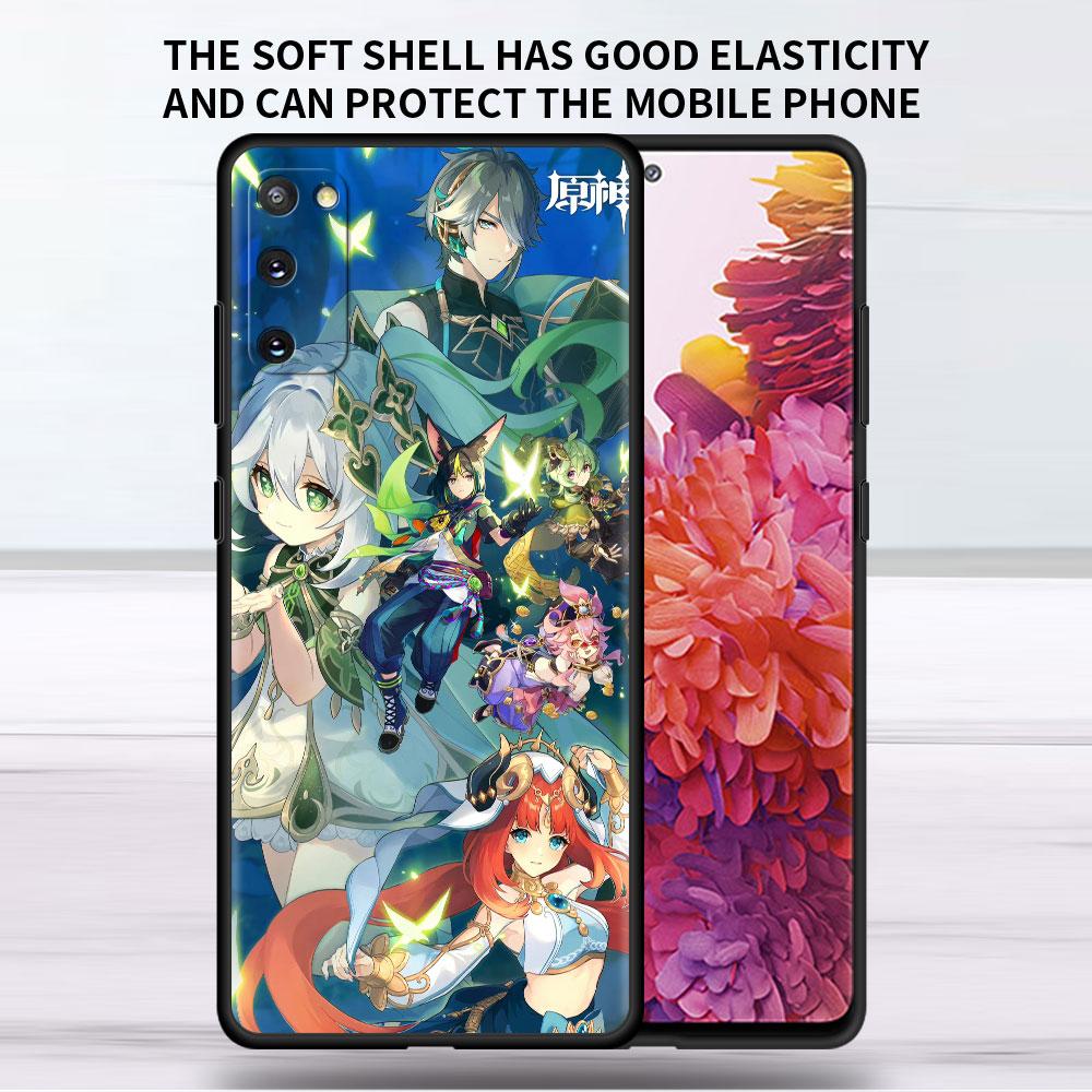 Мягкий чехол для Samsung Galaxy Note 20 Ultra 10 Plus Lite A50 A70 A20 A40 A20e 9 8 A60 A10e Funda Phone Cover Genshin Impact Shell