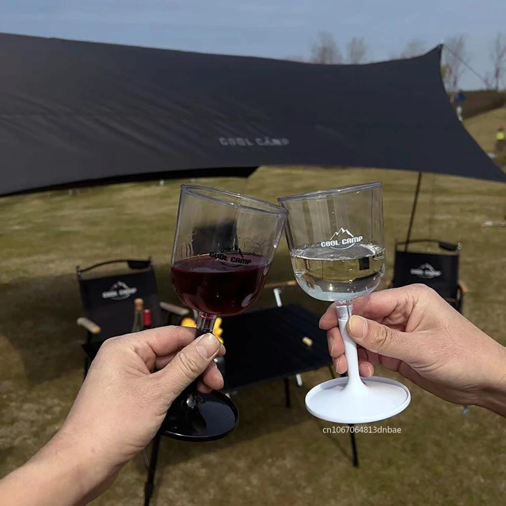 Outdoor Resin Collapsible Wine Glass Portable Detachable Plastic Wine Glasses Fall Resistance Reusable for Camping Tableware
