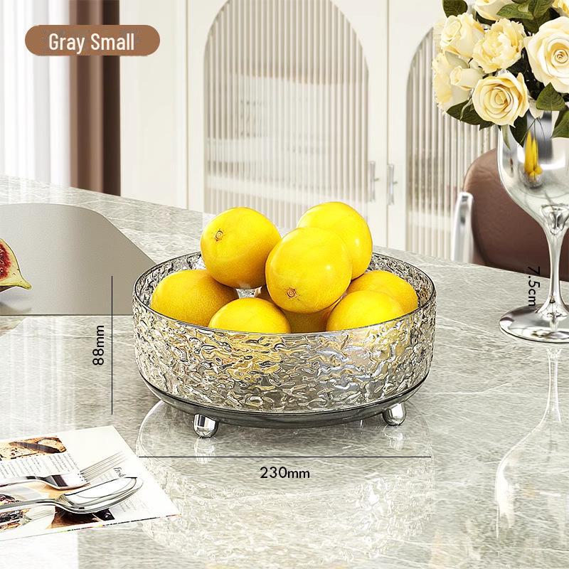 Большая прозрачная вращающаяся волнистая тарелка - легкая роскошная тарелка для фруктов или закусок для журнального столика в гостиной.