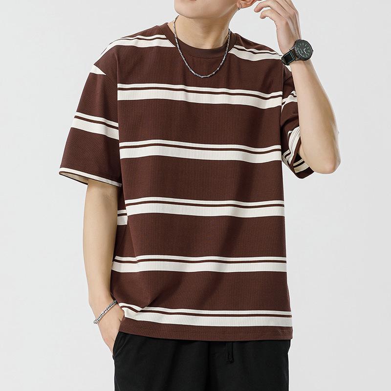 Мужская повседневная футболка с коротким рукавом в морскую полоску Kunhai Pengyun