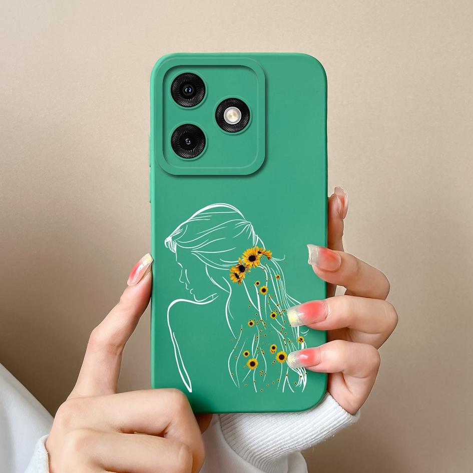 Case For Tecno Spark 20 Pro 4G Itel A50 P55 Infinix Note 40 Smart 8 Plus Cover Fashion Cool Girl Boy Shell High Quality Matte Silicone Bumpers Housing