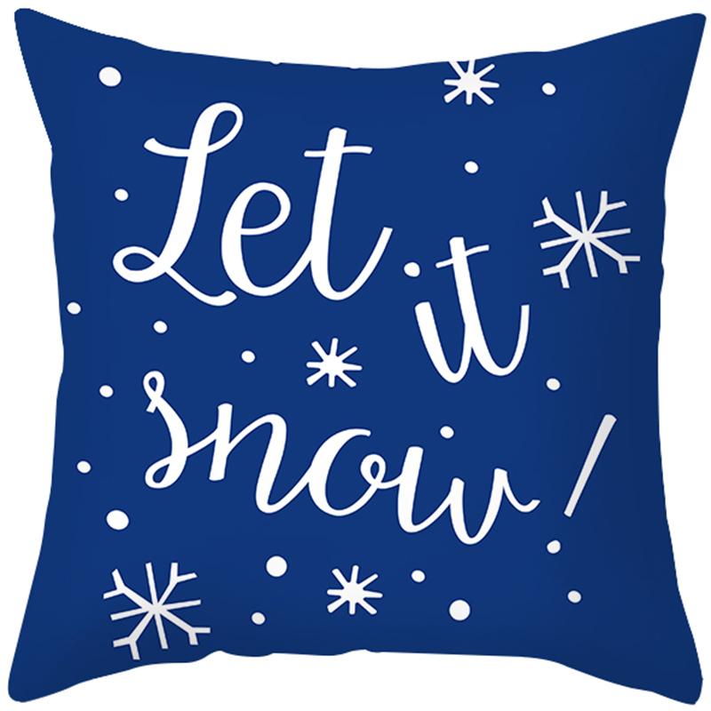 Украшение дома, рождественский синий комплект подушек с принтом из полистихов, скандинавский современный новогодний комплект декоративных подушек, Funda de Almohada