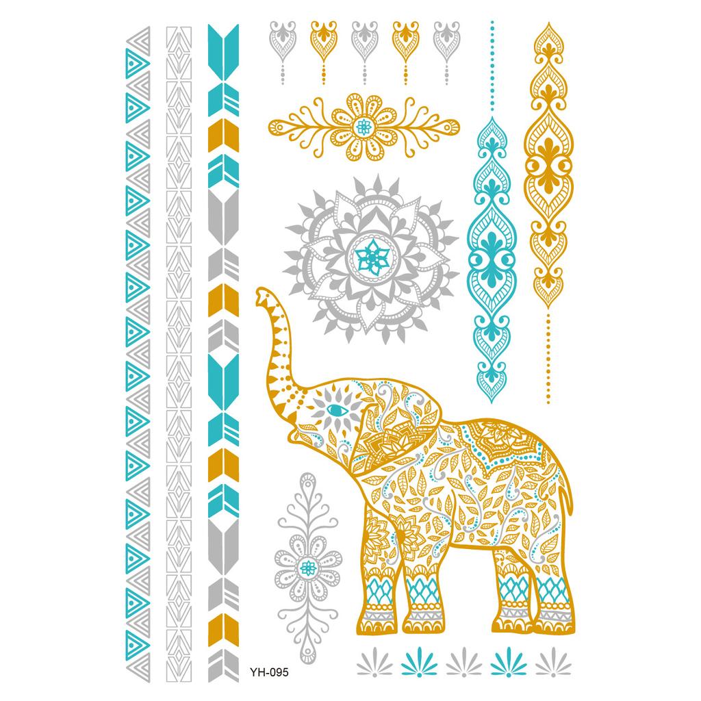 Metallic Gold Butterfly Tattoo Silver Waterproof Temporary Tattoos Stickers On The Body Women Men Boho Resort Style