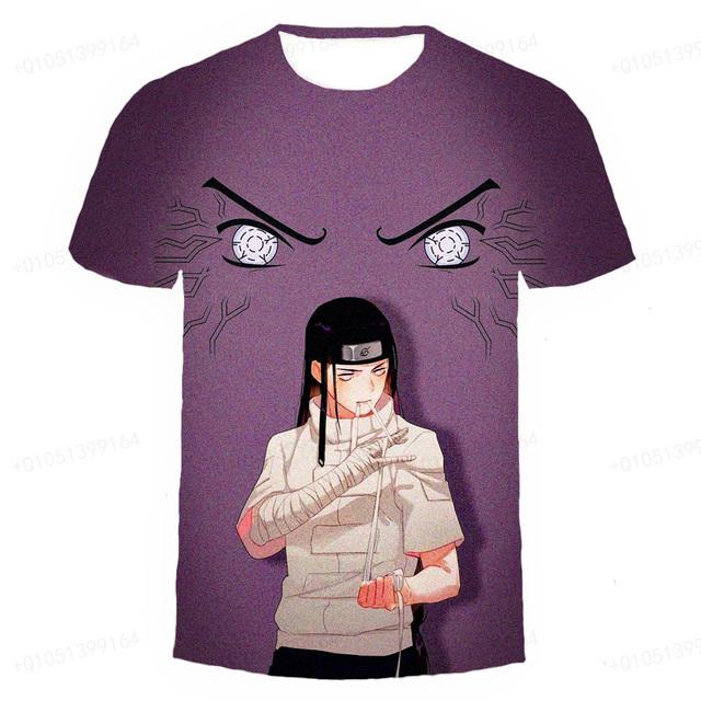 Футболки с героями мультфильмов для мальчиков и девочек, летняя детская уличная одежда с 3d принтом Наруто и короткими рукавами