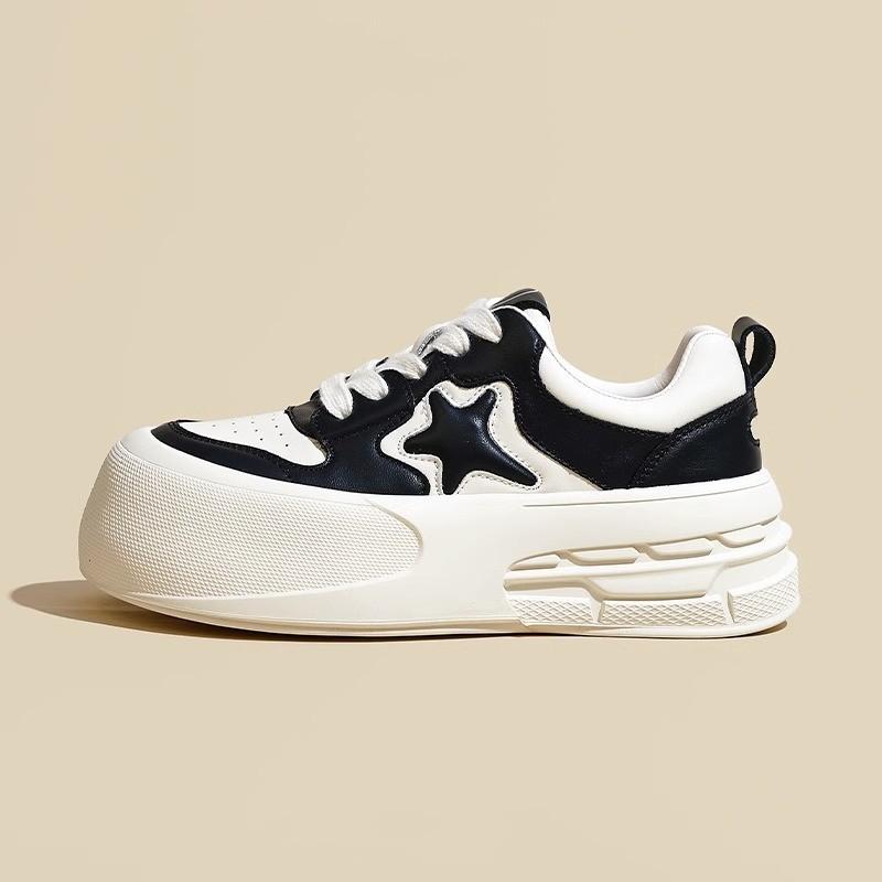 Белые женские туфли, новые весенние популярные модные повседневные туфли на толстой подошве Tide