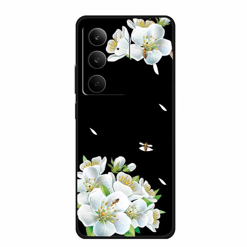 Для Realme Narzo 80 Lite 5G Чехол Narzo80 Lite Чехол Мультяшный Кот ТПУ Черный Силикон Мягкий Чехол для Телефона Для Realme Narzo 80Lite Funda